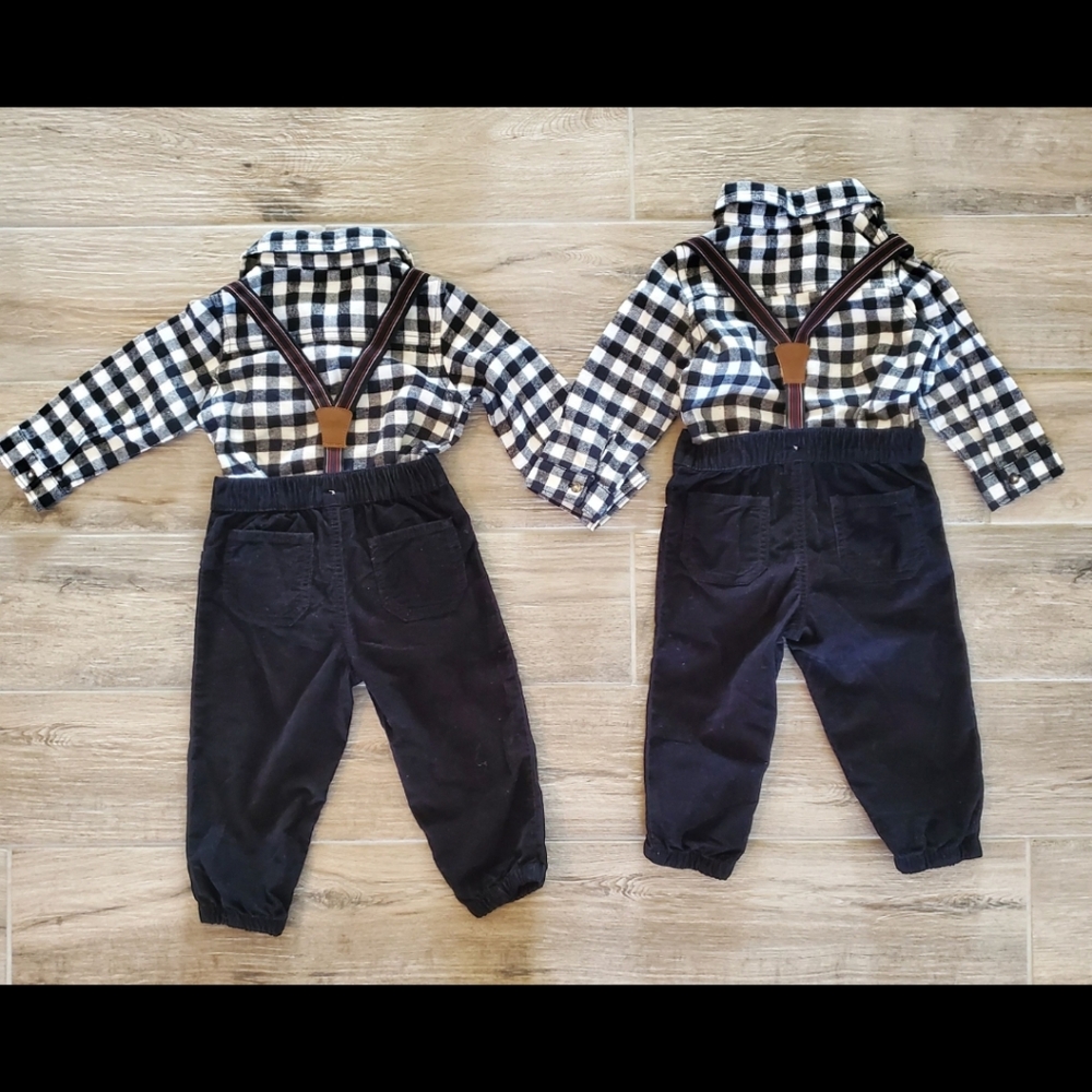 Twin Boy Carter's outfits with suspenders - Picture 2 of 4